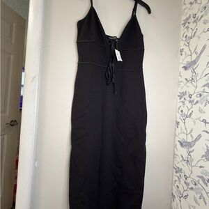 Elegant Black Spaghetti Strap Dress
